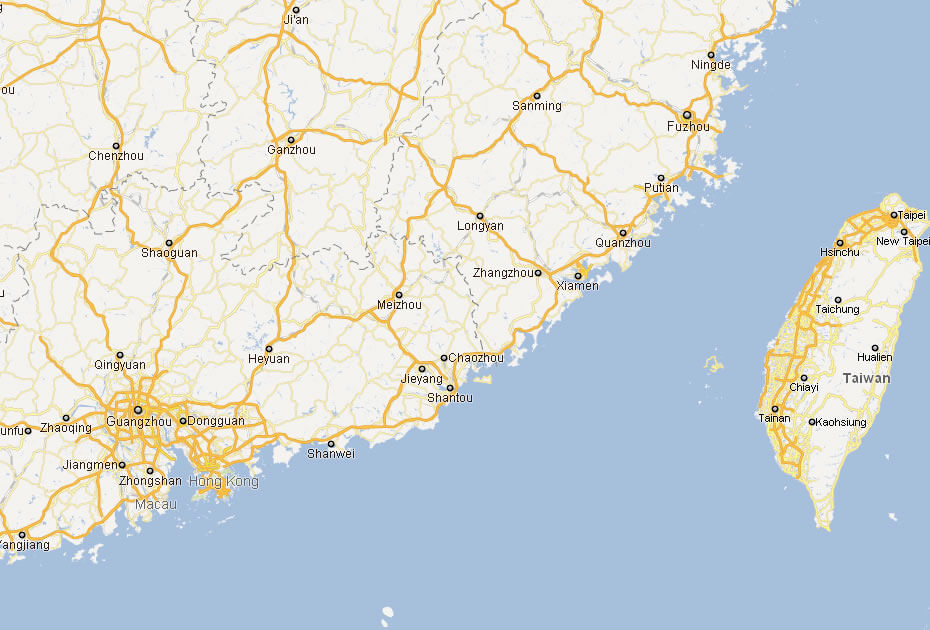 Karte von macao china taiwan